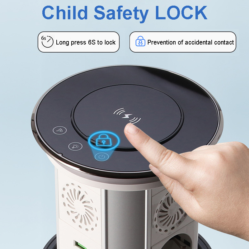 Kitchen Appliances Uk - เต้ารับไฟฟ้าแบบยกขึ้นอัตโนมัติ Tuya Pop สำหรับโต๊ะทำงาน แบบซ่อนในตัว พร้อมพอร์ต