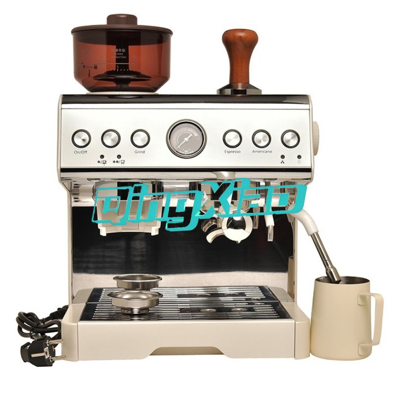 Milk Frother Automatic - เครื่องชงกาแฟอิตาเลียนอเมริกันแบบกึ่งอัตโนมัติ 2 in 1 สำหรับใช้ในครัวเรือนและเชิงพาณิชย์ พร้อมเครื่องบดกาแฟในตัวและเครื่องทำฟองนม
