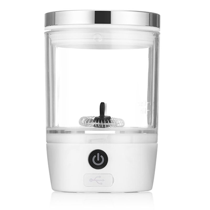 Milk Frother Automatic - เครื่องตีฟองนมไฟฟ้าอัตโนมัติแบบพกพาขนาดเล็กสำหรับเดินทางนอกบ้าน สำหรับกาแฟ ช็อกโกแลต สีขาว-AT36