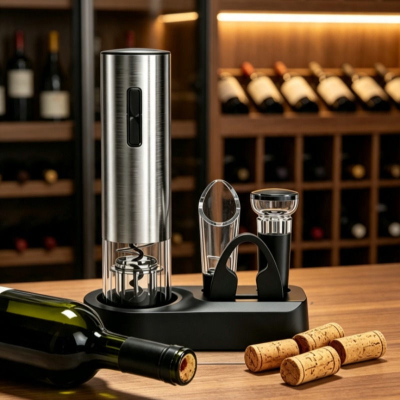Wine Opener Electric - ที่เปิดขวดไวน์ไฟฟ้าแบบ USB, ที่เปิดขวดไวน์แบบชาร์จไฟได้พร้อมที่ตัดฟอยล์สำหรับใช้ในบ้าน งานปาร์ตี้ และงานแต่งงาน