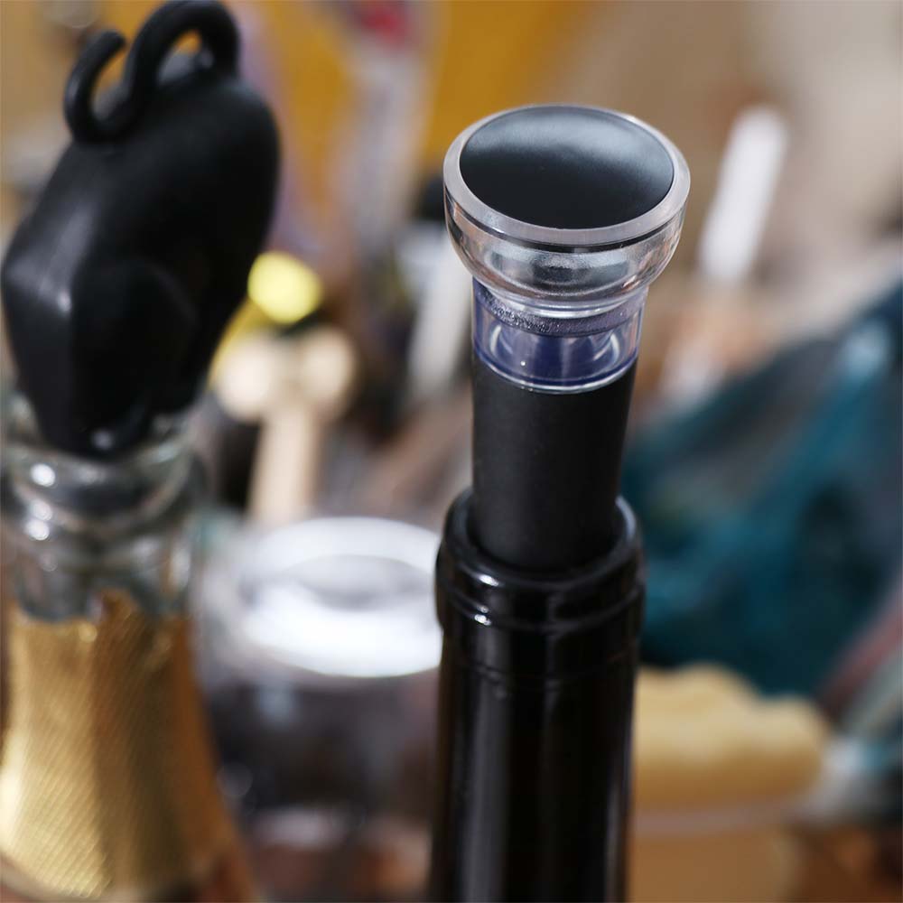 Wine Opener Electric - ที่เปิดขวดไวน์ไฟฟ้า 5-in-1 แบบใช้ซ้ำได้ พร้อมฐาน ที่เปิดจุกก๊อกไฟฟ้า ใช้แบตเตอรี่