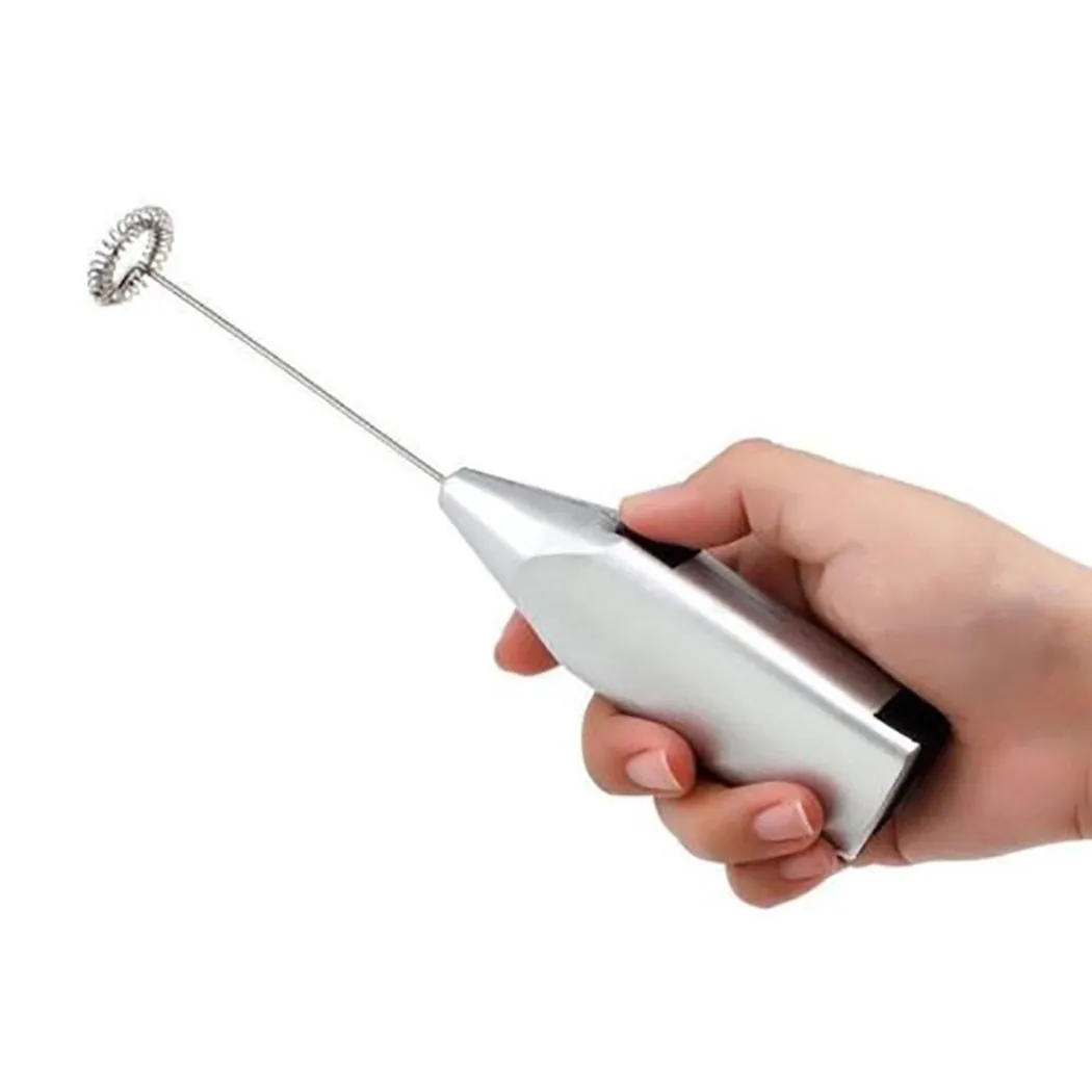 Milk Frother Automatic - ครัวเรือนมินิสแตนเลสสตีลมือถือไข่ Beater Cappuccino Latte Coffee Foamer