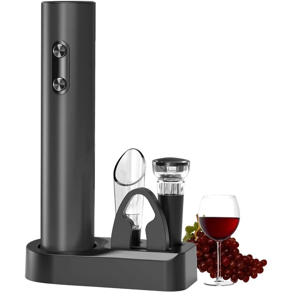 Wine Opener Electric - ชุดที่เปิดขวดไวน์ไฟฟ้าพร้อมฐานชาร์จหรือที่เปิดขวดแบตเตอรี่พร้อมไฟ LED เหมาะสําหรับผู้ชื่นชอบไวน์