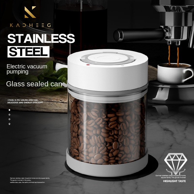 โถแก้วเก็บเมล็ดกาแฟสุญญากาศไฟฟ - Kitchen Appliances Large บทวิจารณ์และราคา
