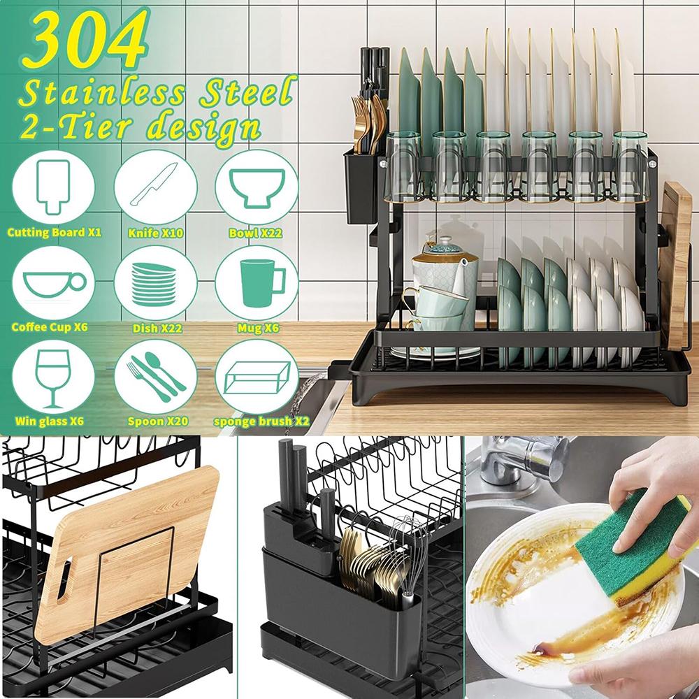 ชั้นวางจาน 2 ชั้นสำหรับเคาน์เต - Kitchen Appliances Large บทวิจารณ์และราคา