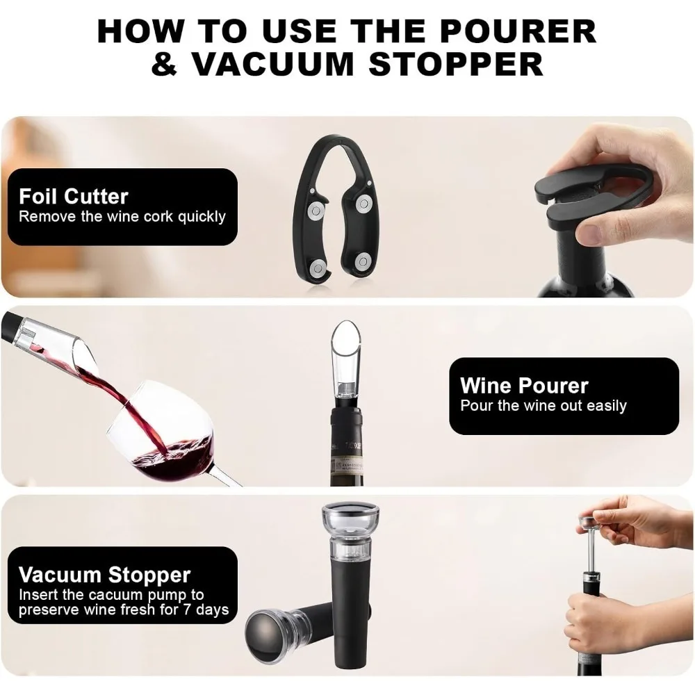 ชุดที่เปิดขวดไวน์ไฟฟ้าพร้อมฐาน - Wine Opener Electric บทวิจารณ์และราคา