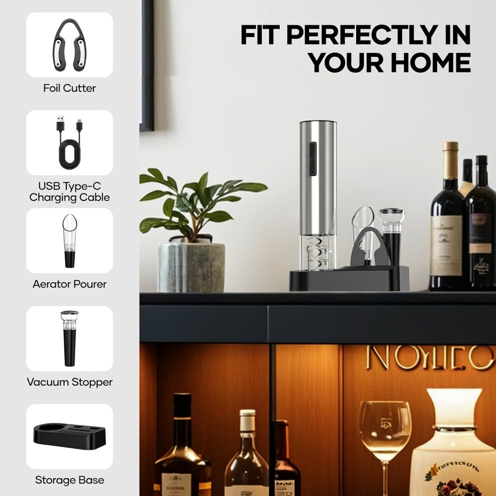 ที่เปิดขวดไวน์ไฟฟ้าแบบชาร์จ US - Wine Opener Electric บทวิจารณ์และราคา